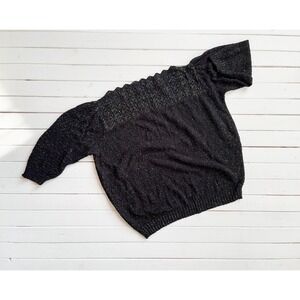 black sparkly sweater‎ 80s vintage Adele rainbow glitter sweater